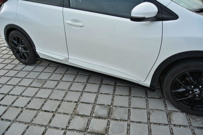 Seitenschweller Ansatz für Honda Civic Mk9 Facelift schwarz Hochglanz