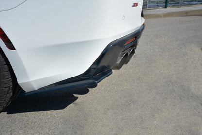 Heck Ansatz Flaps Diffusor für CHEVROLET CAMARO 6TH-GEN. PHASE-I 2SS COUPE Carbon Look