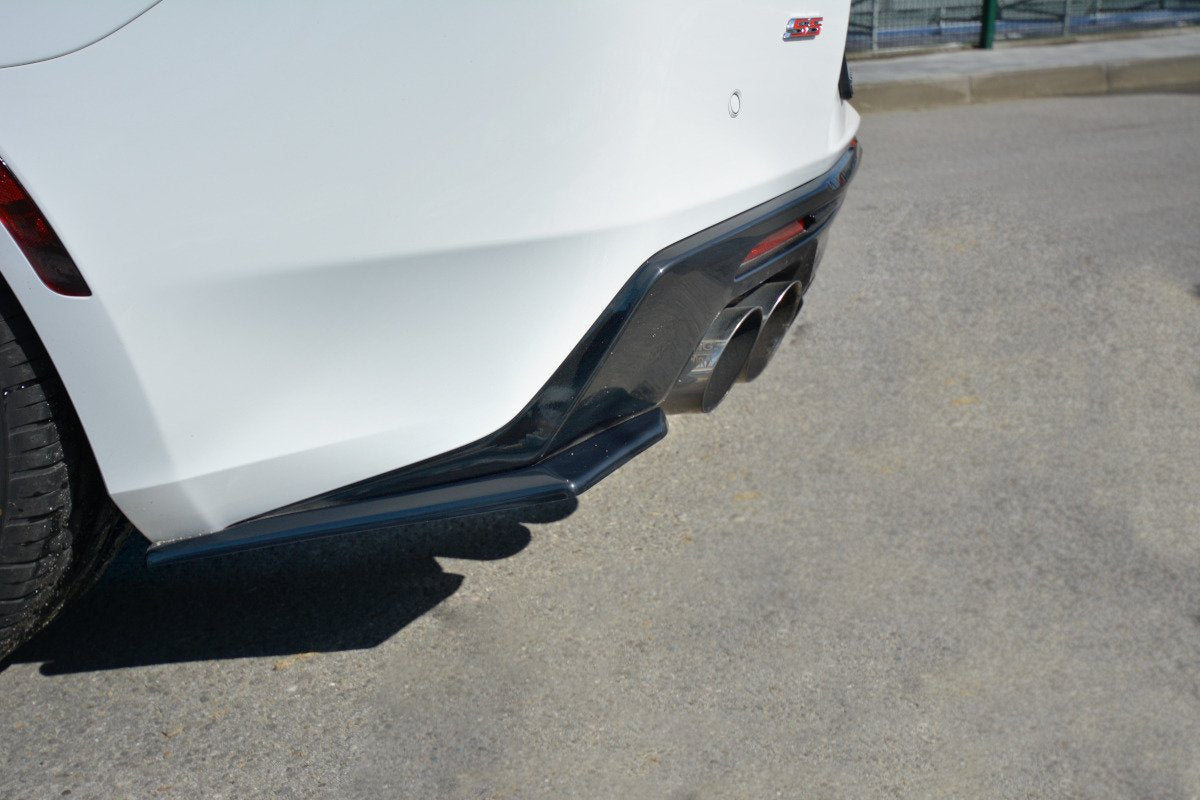 Heck Ansatz Flaps Diffusor für CHEVROLET CAMARO 6TH-GEN. PHASE-I 2SS COUPE schwarz matt