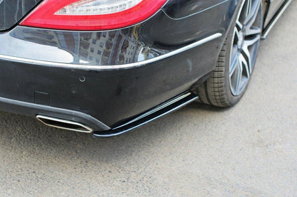 Heck Ansatz Flaps Diffusor für Mercedes CLS C218 schwarz Hochglanz