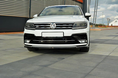 Front Ansatz für Vw Tiguan Mk2 R-Line schwarz Hochglanz