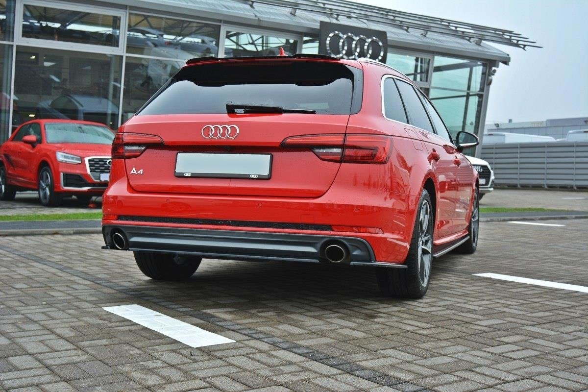 Mittlerer Diffusor Heck Ansatz für Audi A4 B9 S-Line Carbon Look