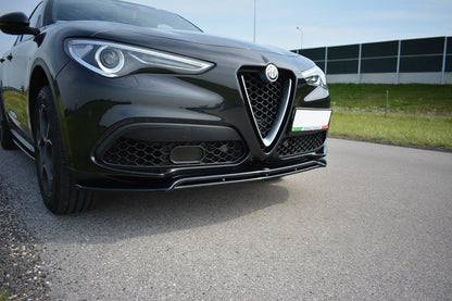 Front Ansatz V.2 für Alfa Romeo Stelvio schwarz Hochglanz