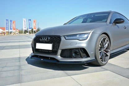 Front Ansatz V.2 für Audi RS7 Facelift schwarz Hochglanz