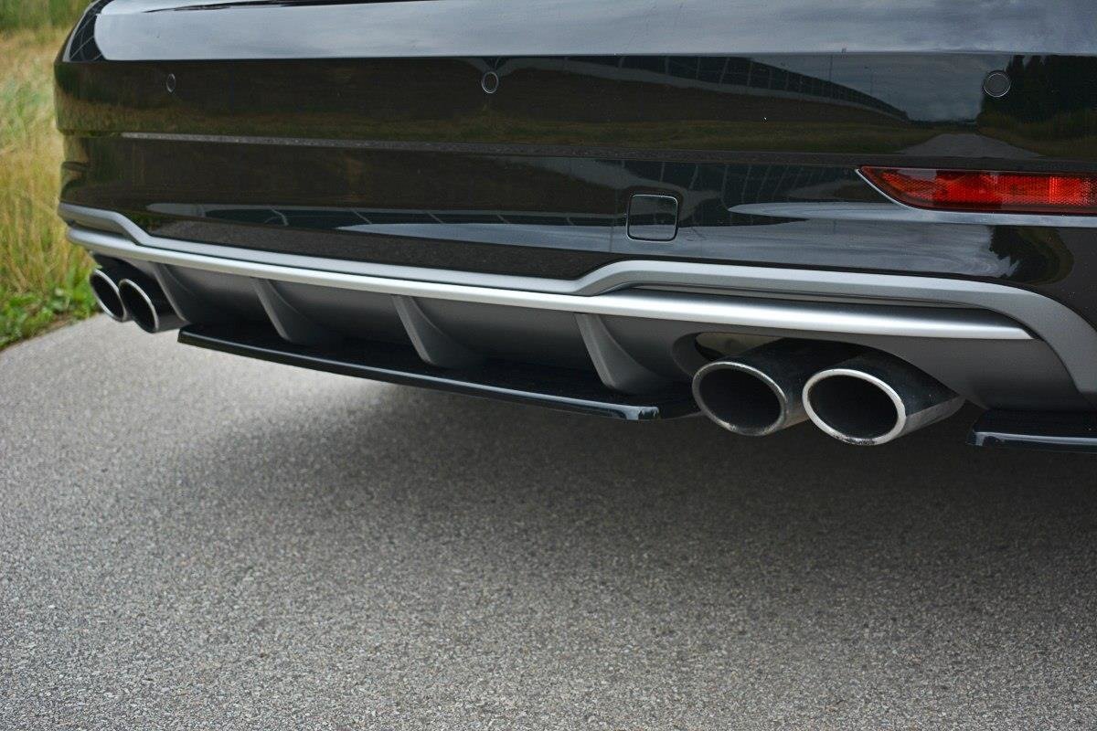 Mittlerer Diffusor Heck Ansatz für Audi S3 8V FL Hatchback / Sportback / Limousine schwarz Hochglanz
