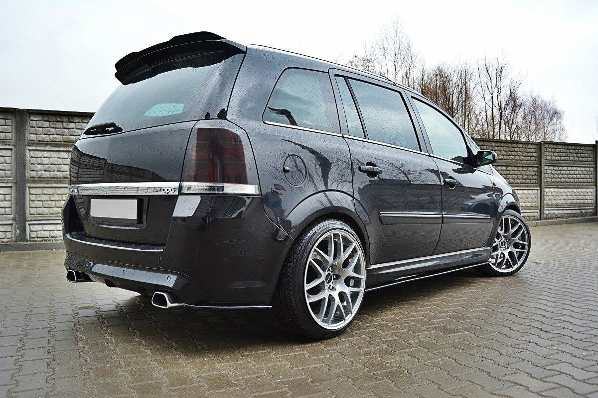 Heck Ansatz Flaps Diffusor für OPEL ZAFIRA B OPC / VXR schwarz matt