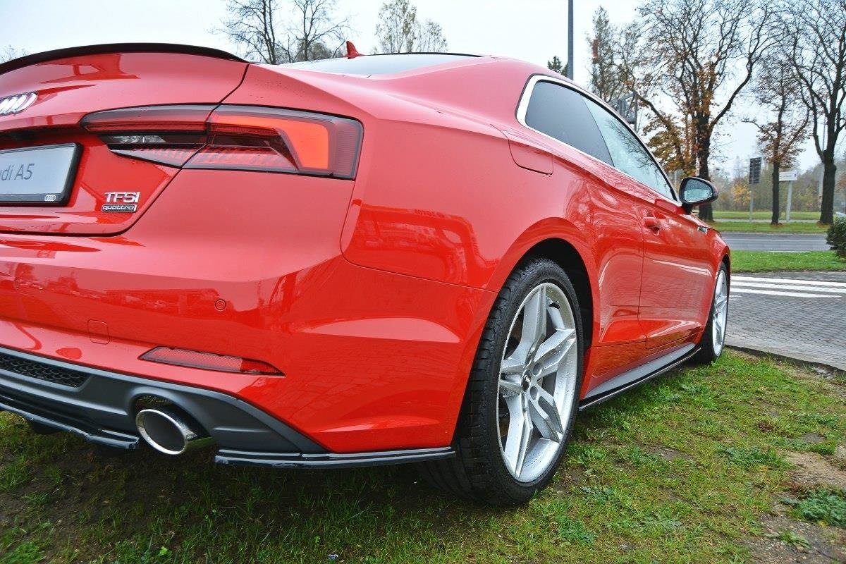 Heck Ansatz Flaps Diffusor für Audi A5 F5 S-Line Carbon Look