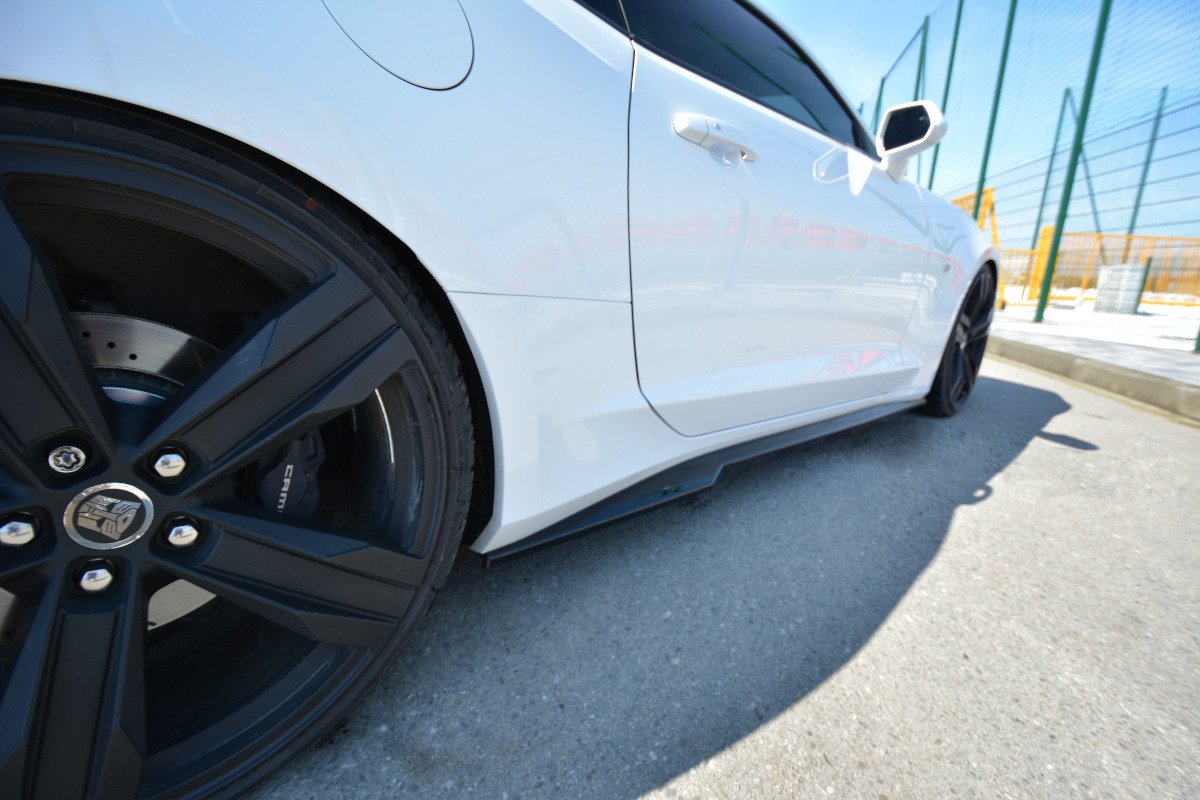 Seitenschweller Ansatz für CHEVROLET CAMARO 6TH-GEN. PHASE-I 2SS COUPE schwarz Hochglanz