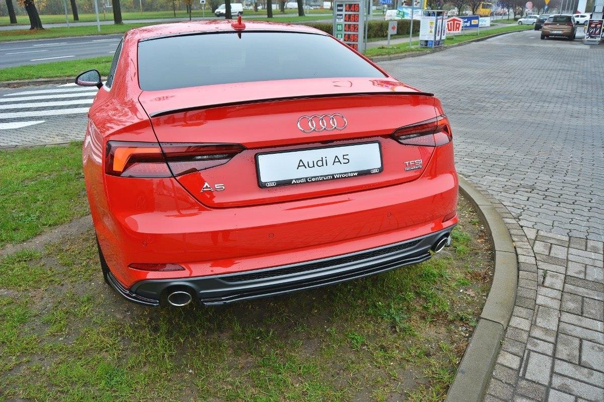 Mittlerer Diffusor Heck Ansatz für Audi A5 S-Line F5 Coupe / Sportback  schwarz matt