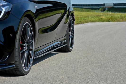 Seitenschweller Ansatz für Mercedes A W176/ CLA 117 AMG/ CLA 117 AMG LINE Facelift schwarz matt
