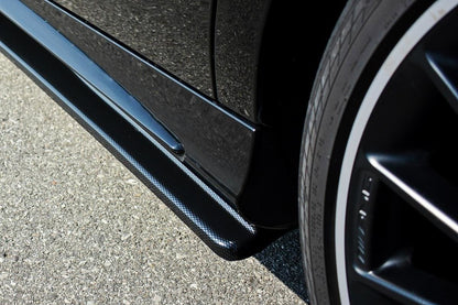 Seitenschweller Ansatz für Mercedes A W176/ CLA 117 AMG/ CLA 117 AMG LINE Facelift schwarz matt