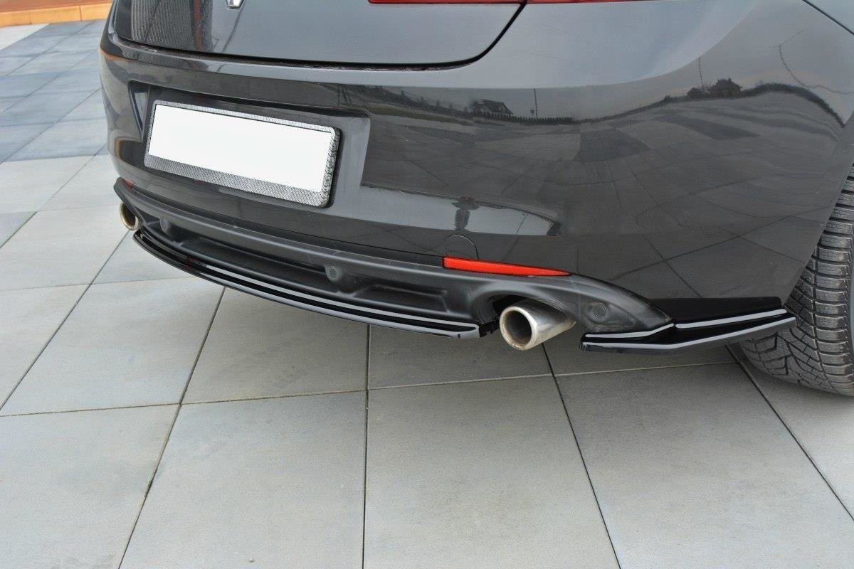 Mittlerer Diffusor Heck Ansatz für Renault Laguna mk 3 Coupe schwarz Hochglanz