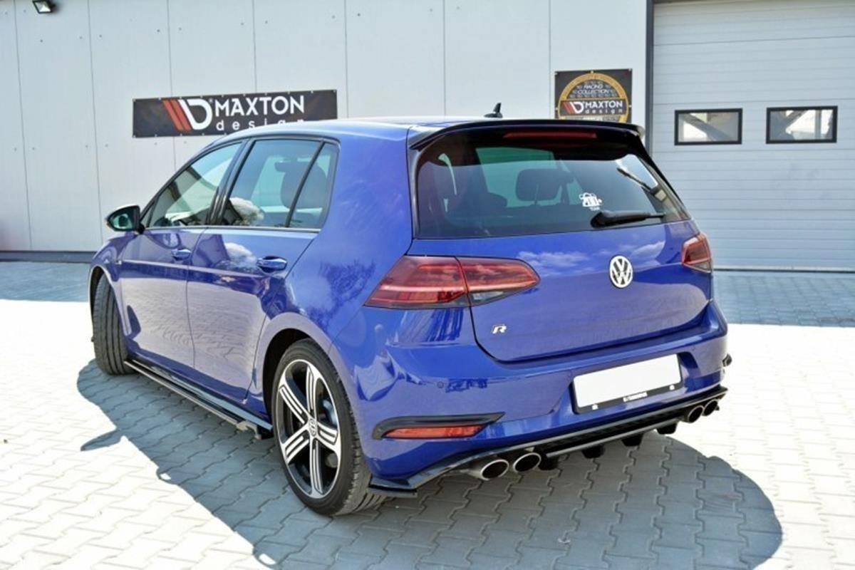 Mittlerer Diffusor Heck Ansatz für VW GOLF 7 R Facelift Carbon Look