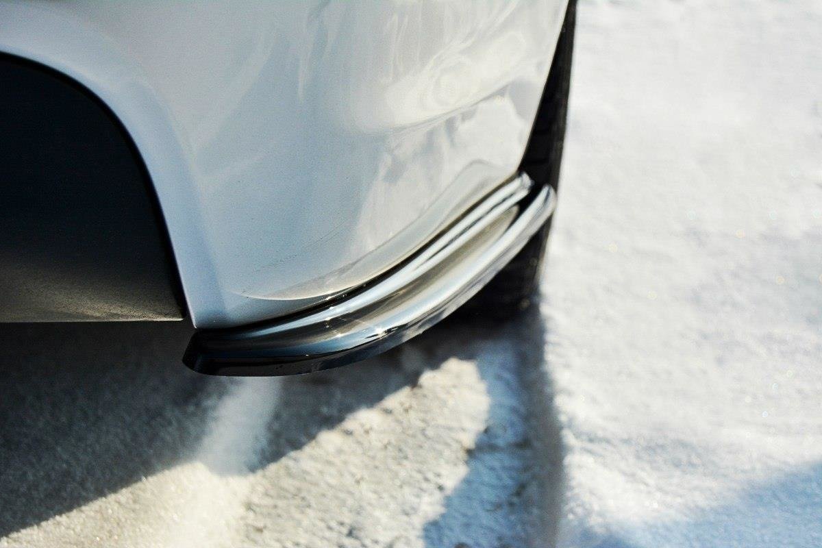 Heck Ansatz Flaps Diffusor für BMW 3er E90 M Paket schwarz Hochglanz
