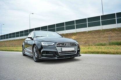 Front Ansatz für  V.1 Audi S3 / A3 S-Line 8V FL Limousine schwarz matt