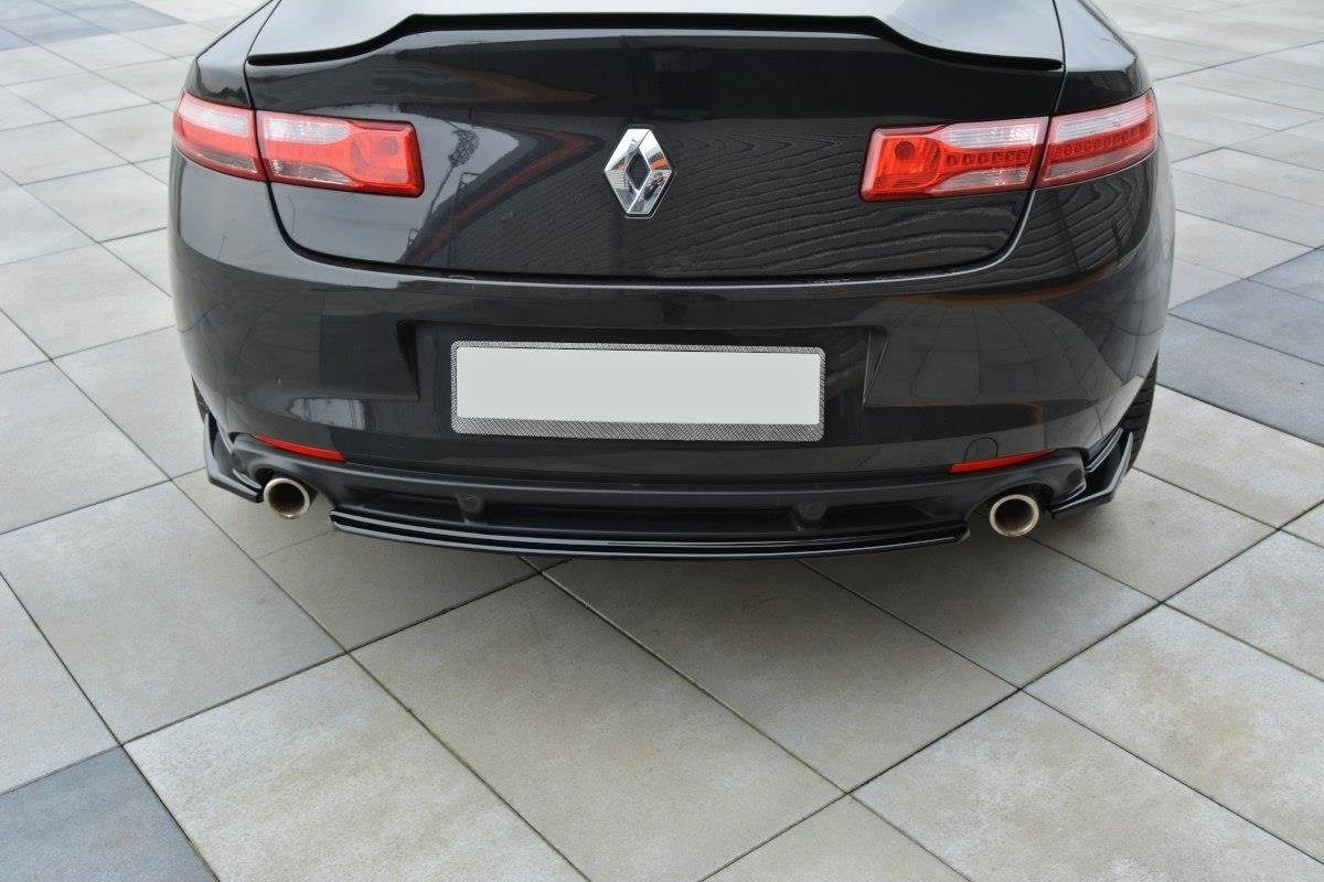 Mittlerer Diffusor Heck Ansatz für Renault Laguna mk 3 Coupe schwarz Hochglanz