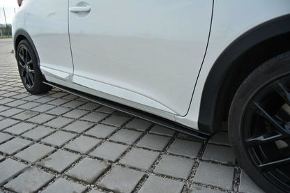 Seitenschweller Ansatz für Honda Civic Mk9 Facelift schwarz Hochglanz