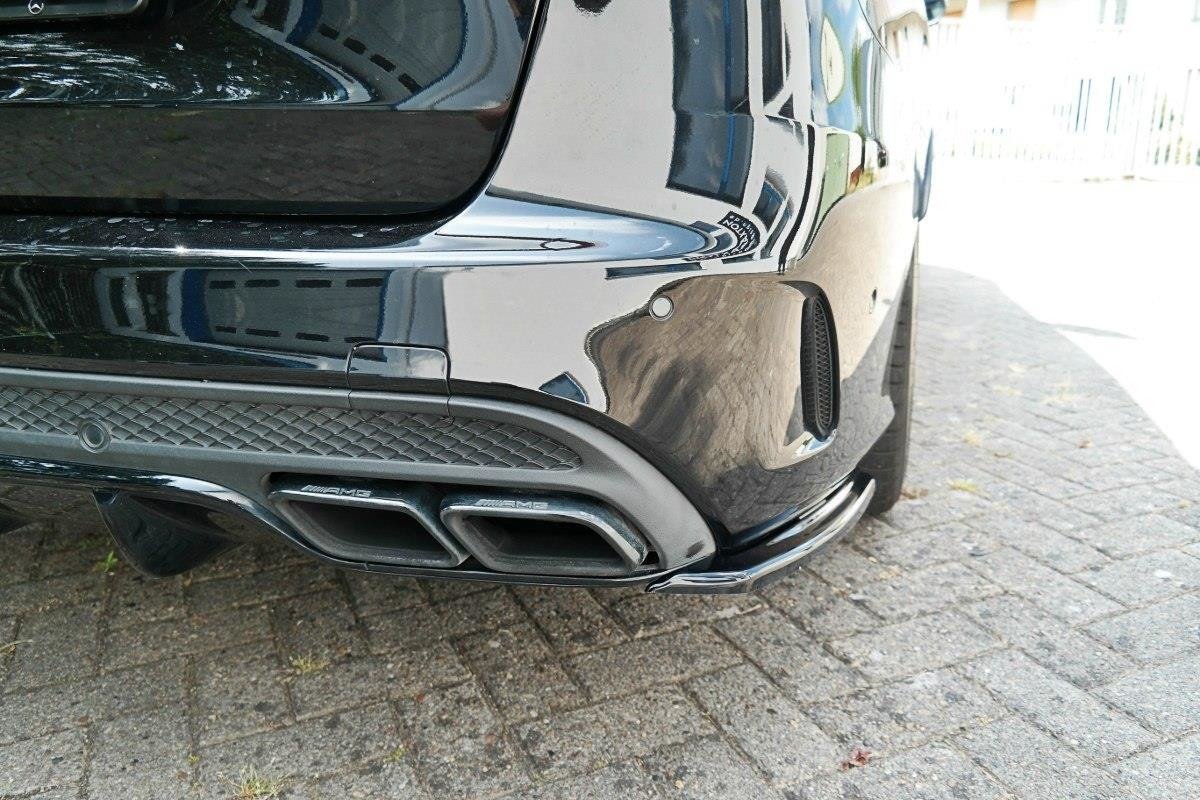 Heck Ansatz Flaps Diffusor für Mercedes C-Klasse S205 63 AMG Kombi Carbon Look