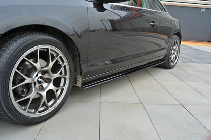 Seitenschweller Ansatz für Renault Laguna mk 3 Coupe schwarz matt