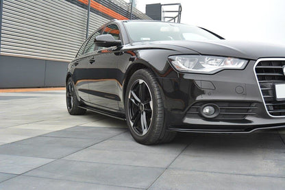 Seitenschweller Ansatz für Audi A6 C7 schwarz matt