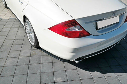 Heck Ansatz Flaps Diffusor für Mercedes CLS C219 55AMG schwarz matt