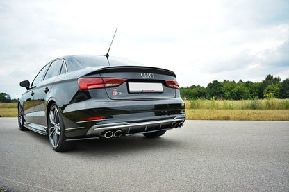 Mittlerer Diffusor Heck Ansatz für Audi S3 8V FL Hatchback / Sportback / Limousine  Carbon Look