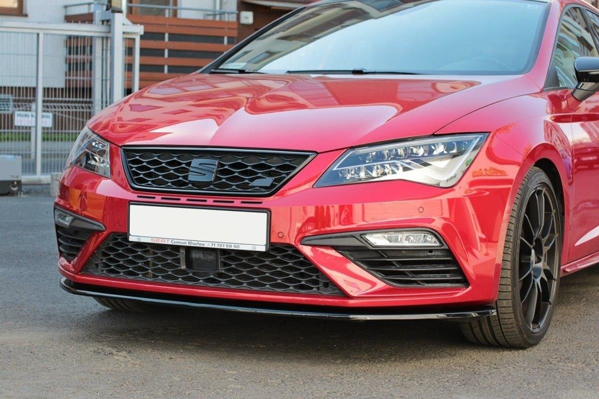 Front Ansatz V.1 für Seat Leon Cupra / FR Mk3 FL schwarz Hochglanz