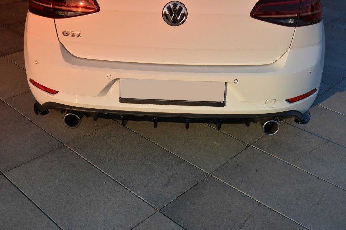 Diffusor Heck Ansatz für VW GOLF 7 GTI FACELIFT schwarz matt