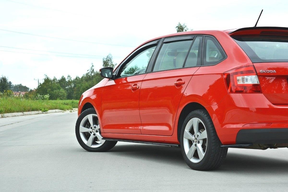 Seitenschweller Ansatz für Skoda Rapid  schwarz Hochglanz