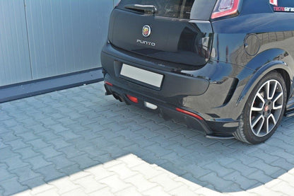 Heck Ansatz Flaps Diffusor für Fiat Punto Evo Abarth Carbon Look
