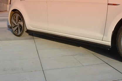 Seitenschweller Ansatz für VW GOLF 7 GTI PREFACE/FACELIFT (breit) Carbon Look