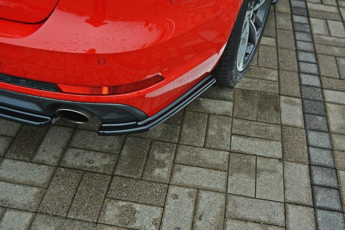 Heck Ansatz Flaps Diffusor für Audi A4 B9 S-Line schwarz matt