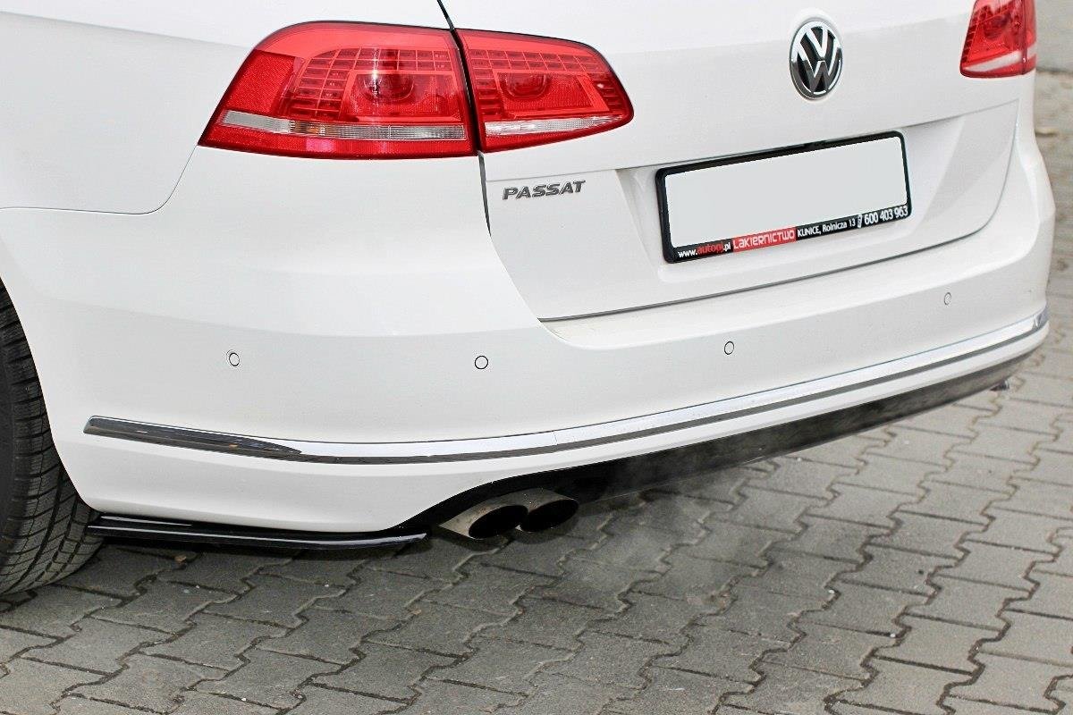Heck Ansatz Flaps Diffusor für Vw Passat B7 R-Line Variant schwarz matt