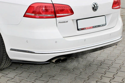 Heck Ansatz Flaps Diffusor für Vw Passat B7 R-Line Variant schwarz matt