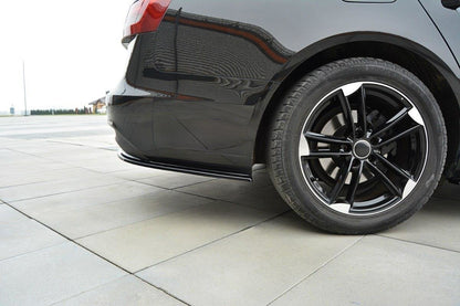 Heck Ansatz Flaps Diffusor für Audi A6 C7 Avant schwarz Hochglanz