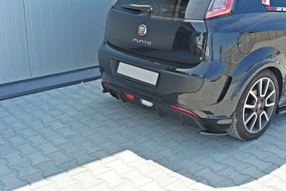 Heck Ansatz Flaps Diffusor passend für passend für Fiat Punto Evo Abarth Carbon Look Carbon Look