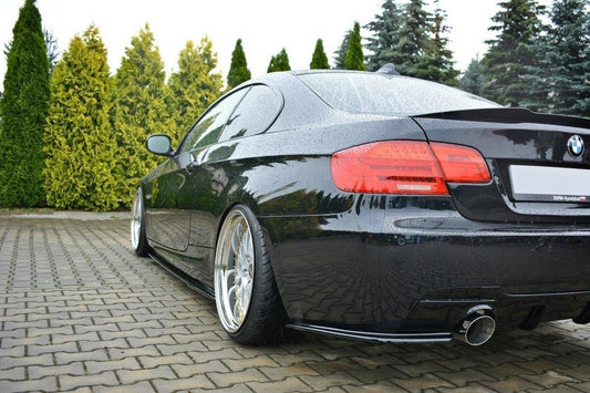 Heck Ansatz Flaps Diffusor für BMW 3er E92 M Paket FACELIFT schwarz matt