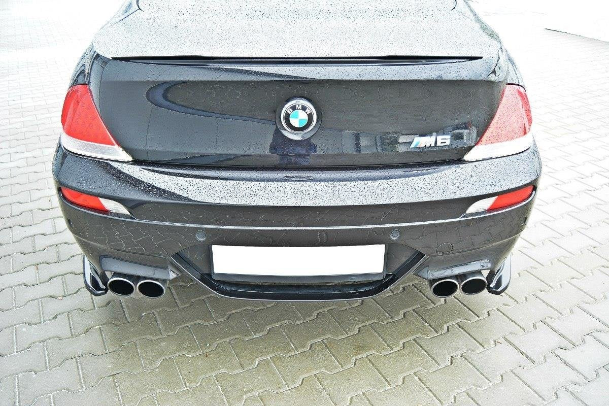 Heck Ansatz Flaps Diffusor für BMW M6 E63 schwarz matt