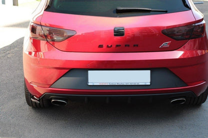 Heck Ansatz Flaps Diffusor für v.2 Seat Leon Mk3 Cupra Facelift schwarz matt