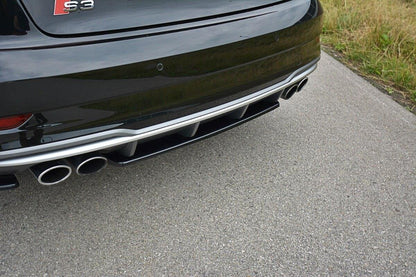 Mittlerer Diffusor Heck Ansatz für Audi S3 8V FL Hatchback / Sportback / Limousine  Carbon Look