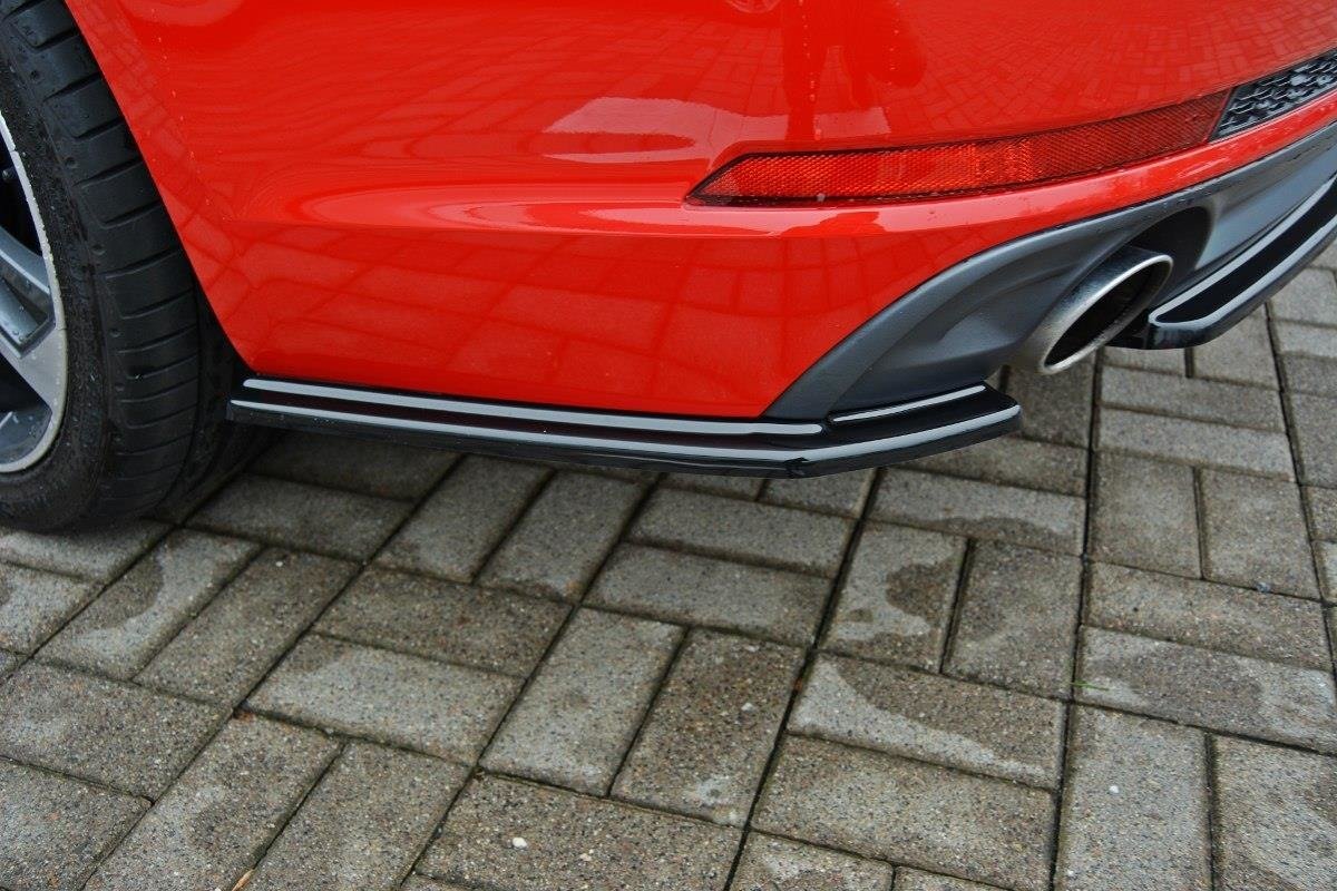 Heck Ansatz Flaps Diffusor für Audi A4 B9 S-Line Carbon Look