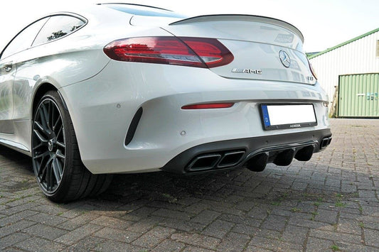 Diffusor Heck Ansatz für Mercedes C-Klasse C205 63 AMG Coupe Carbon Look