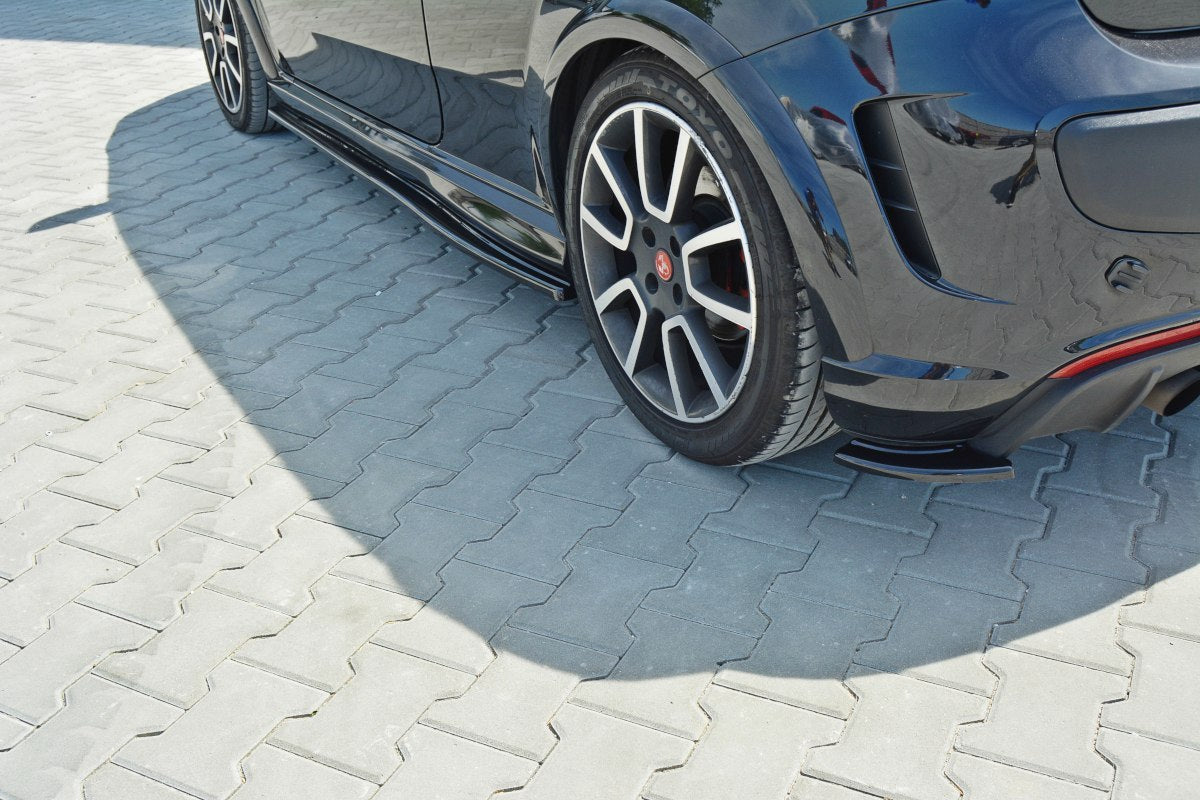 Heck Ansatz Flaps Diffusor passend für passend für Fiat Punto Evo Abarth Carbon Look Carbon Look