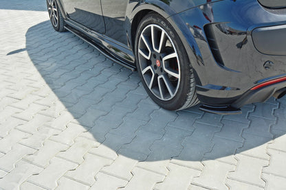 Heck Ansatz Flaps Diffusor passend für passend für Fiat Punto Evo Abarth schwarz Hochglanz schwarz Hochglanz