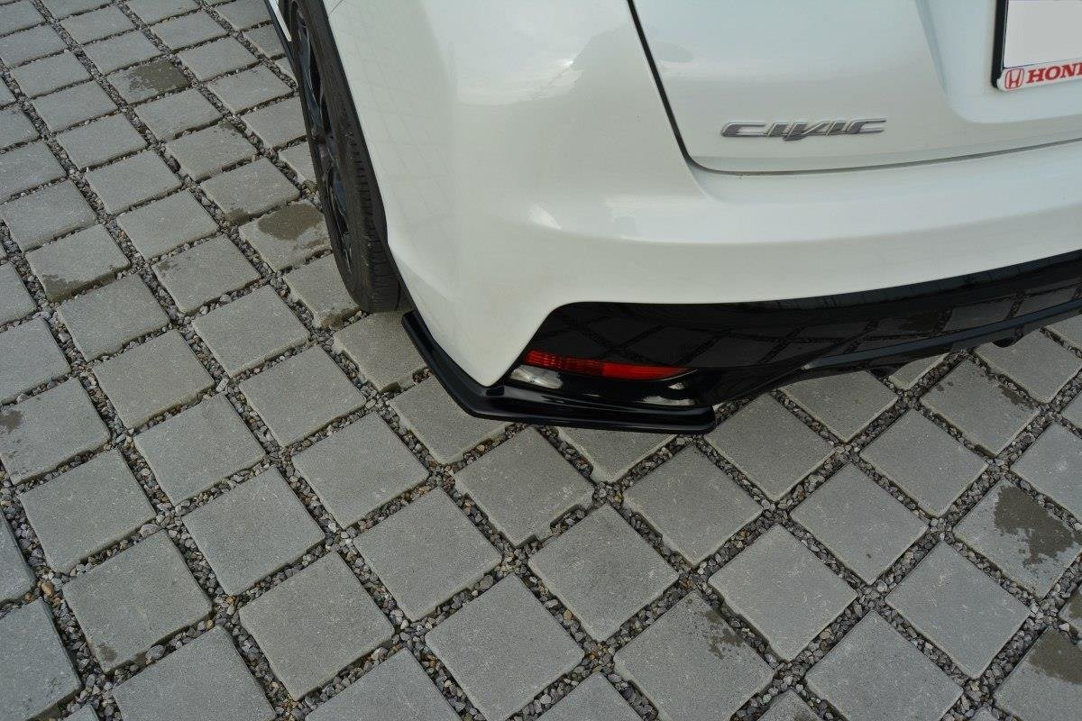 Heck Ansatz Flaps Diffusor für Honda Civic Mk9 Facelift Carbon Look