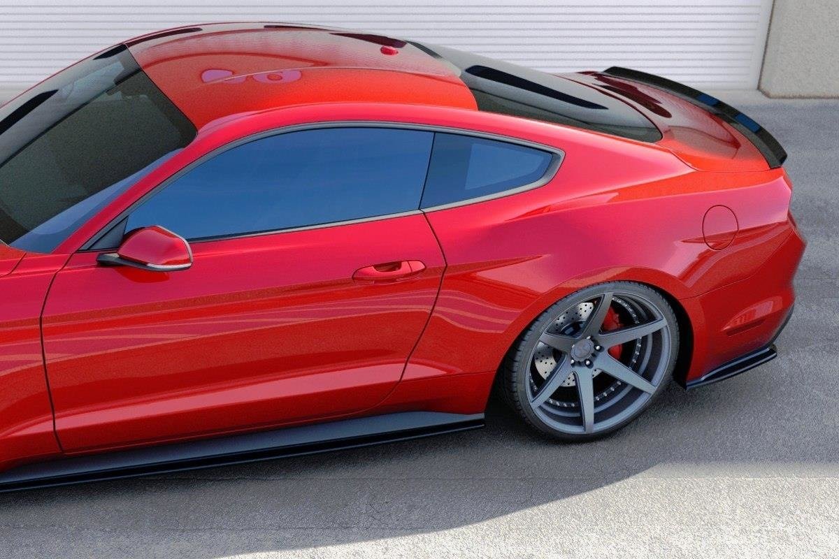 Heck Ansatz Flaps Diffusor für Ford Mustang Mk6 schwarz Hochglanz