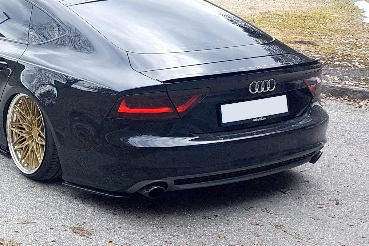Heck Ansatz Flaps Diffusor für Audi A7 S-Line C7 schwarz matt