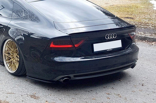 Heck Ansatz Flaps Diffusor für Audi A7 S-Line C7 schwarz matt