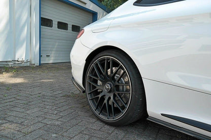 Heck Ansatz Flaps Diffusor für Mercedes C-Klasse C205 63 AMG Coupe schwarz matt