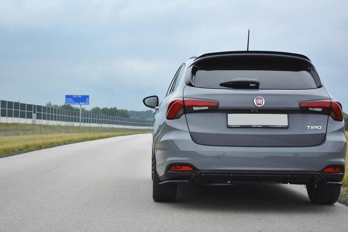 Heck Ansatz Flaps Diffusor für Fiat Tipo S-Design schwarz matt